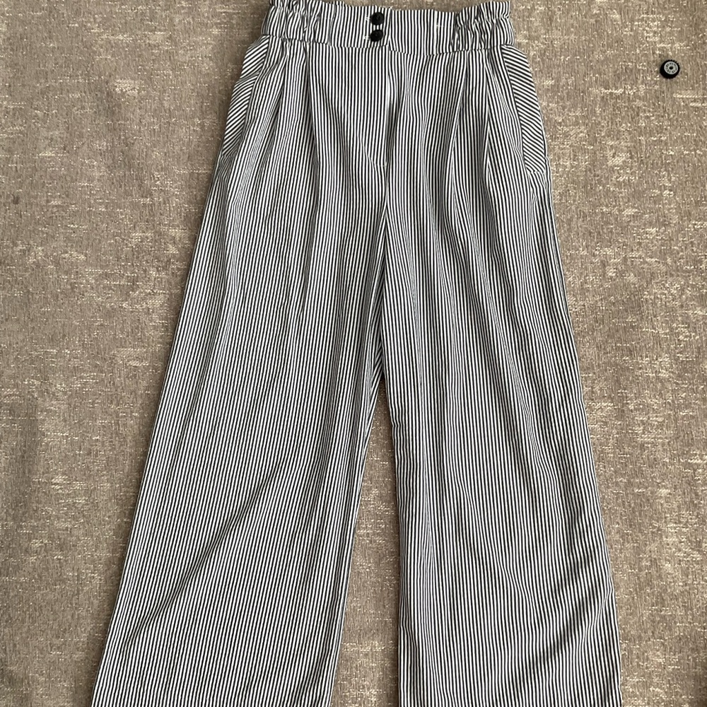 H&M Black and White Striped Pants